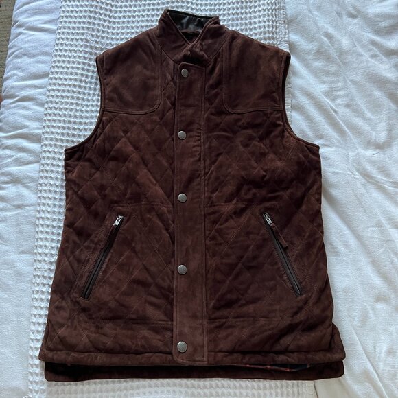 NWOT Men's Orvis Suede Padded Vest - Picture 1 of 8